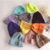 Smiling Face Embroidery Baby Knitted Hat Autumn Winter Warm Infant Toddler Beanie Hat Outdoor Windproof Girls Boys Bonnet Cap