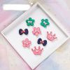 Hair Magic Stickers 4 pairs Computer Embroidered Hair Accessories Bangs Post Sticker Clip-Less Hair Ornaments Sticks to Hair Reusable