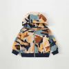 Baby Boy Camouflage Pattern Zipper Design Coat With Hat