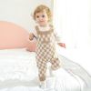 Baby Checkerboard Pattern Strap Design Knit Spring Autumn Rompers