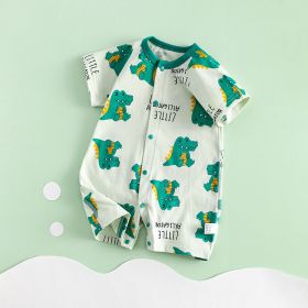 Thin Short Sleeve Newborn Breathable Clothes (Option: Zekee Dragon Full Print-66cm)