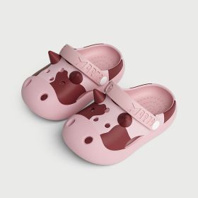 Children's Non-slip Outdoor Hole Slippers (Option: Pink-140 Yards Inner Length 14cm)