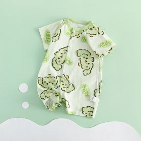 Thin Short Sleeve Newborn Breathable Clothes (Option: Ding Ding Dog Full Print-90cm)